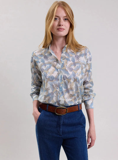 Hartford | Slim Fit Blouse Met Vogelprint