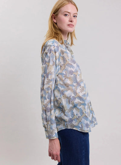 Hartford | Slim Fit Blouse Met Vogelprint