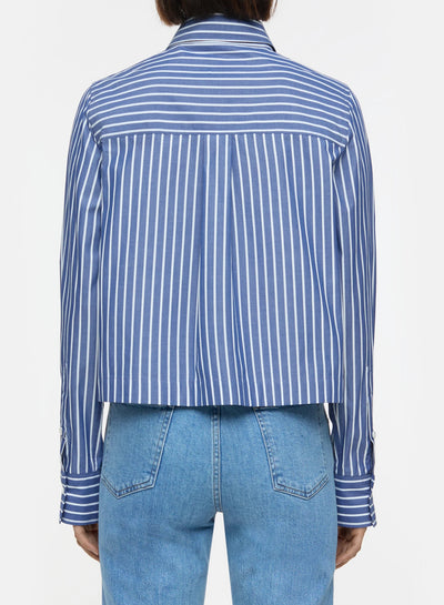 Closed | Cropped Blouse Graphite Blue Stripe