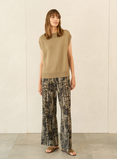 No Man's Land | Broek Met Snake Print Khaki